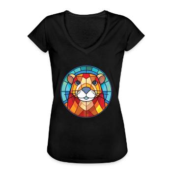 Gopher Colorful Watercolor Animal Pet Illustration - Women's Vintage T-Shirt - black - Front - Danielle (179cm)