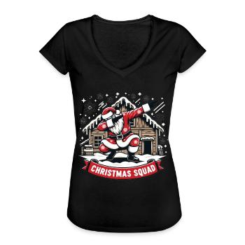 Escouade de Noël - T-shirt vintage Femme - noir - Devant - Danielle (179cm)