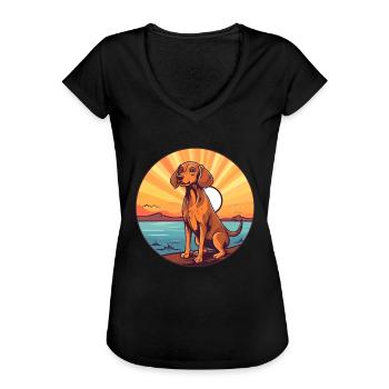 Polnisch Jagdhund Rasse Cartoon Kawaii Clipart - Frauen Vintage T-Shirt - Schwarz - Vorne - Danielle (179cm)