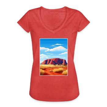 Uluru Kata Tjuta National Park Australia Souvenir - Women's Vintage T-Shirt - heather red - Front - Danielle (179cm)