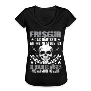 Friseur Friseure Haare Friseur lustig Spruch - Frauen Vintage T-Shirt - Schwarz - Vorne