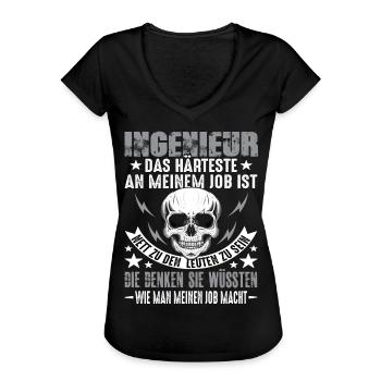 Ingenieur Ingenieure Ingenieur Humor Ingenieure - Frauen Vintage T-Shirt - Schwarz - Vorne - Danielle (179cm)