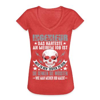 Ingenieur Ingenieure Ingenieur Humor Ingenieure - Frauen Vintage T-Shirt - Rot meliert - Vorne - Danielle (179cm)