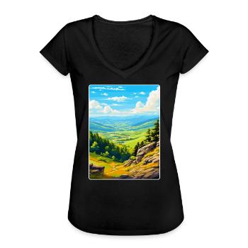 Parc national des Cévennes France Affiche de voyage WPA - T-shirt vintage Femme - noir - Devant - Danielle (179cm)