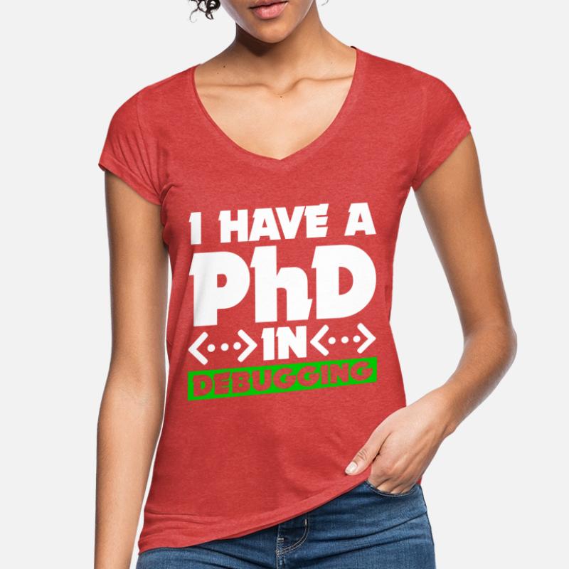 Programmierer Informatiker Computer Nerd Geschenk Frauen Vintage T-Shirt