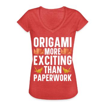 Origami Master Papier Falten Papierkranich Japan - Frauen Vintage T-Shirt - Rot meliert - Vorne - Danielle (179cm)