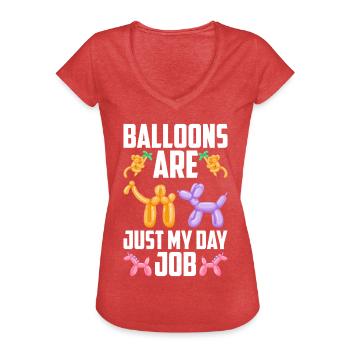 Ballon Twister Ballon Artiste Ballon Animaux - T-shirt vintage Femme - rouge chiné - Devant - Danielle (179cm)