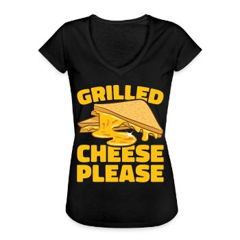 Grillkäse Gegrillter Käse Foodie Käse Sandwich - Frauen Vintage T-Shirt - Schwarz - Vorne - Danielle (179cm)