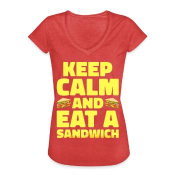 Sandwich Liebhaber Fast Food Liebhaber - Frauen Vintage T-Shirt - Rot meliert - Vorne - Danielle (179cm)
