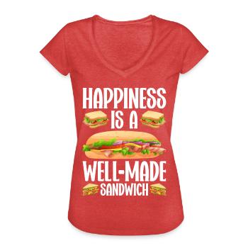 Sandwich Liebhaber Fast Food Liebhaber - Frauen Vintage T-Shirt - Rot meliert - Vorne - Danielle (179cm)