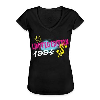 Limited Edition 1994 Geburtstag 1994 Geboren - Frauen Vintage T-Shirt - Schwarz - Vorne - Danielle (179cm)