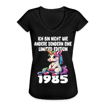 Limited Edition 1985 Geburtstag 1985 Geboren - Frauen Vintage T-Shirt - Schwarz - Vorne - Danielle (179cm)