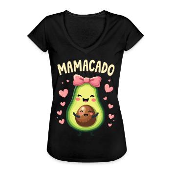 Werdende Mama & Mutter, Mamacado, Schwangerschaft - Frauen Vintage T-Shirt - Schwarz - Vorne