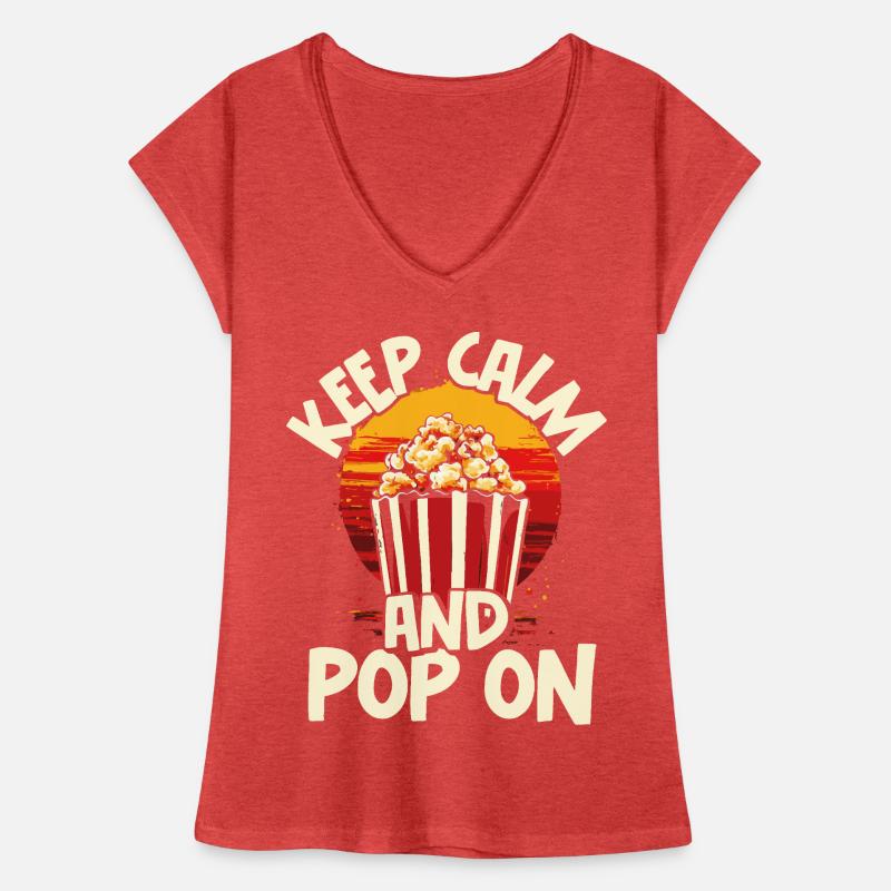 Keep Calm and Pop On Popcorn Women's Vintage T-Shirt