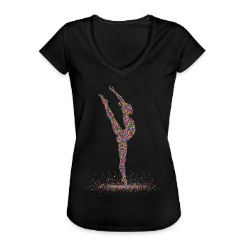 Turnen Gymnastik Turnerin Akrobatik - Frauen Vintage T-Shirt - Schwarz - Vorne - Danielle (179cm)
