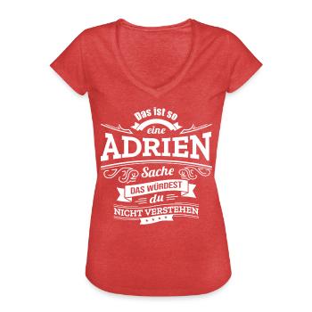 ADRIEN, DER KATALYSATOR FÜR DEINEN ERFOLG - Frauen Vintage T-Shirt - Rot meliert - Vorne - Danielle (179cm)