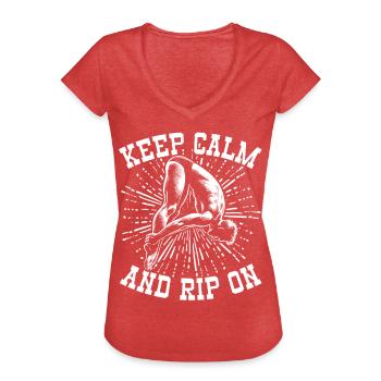 Tremplin Plongée Plongée Plongeurs - T-shirt vintage Femme - rouge chiné - Devant - Danielle (179cm)