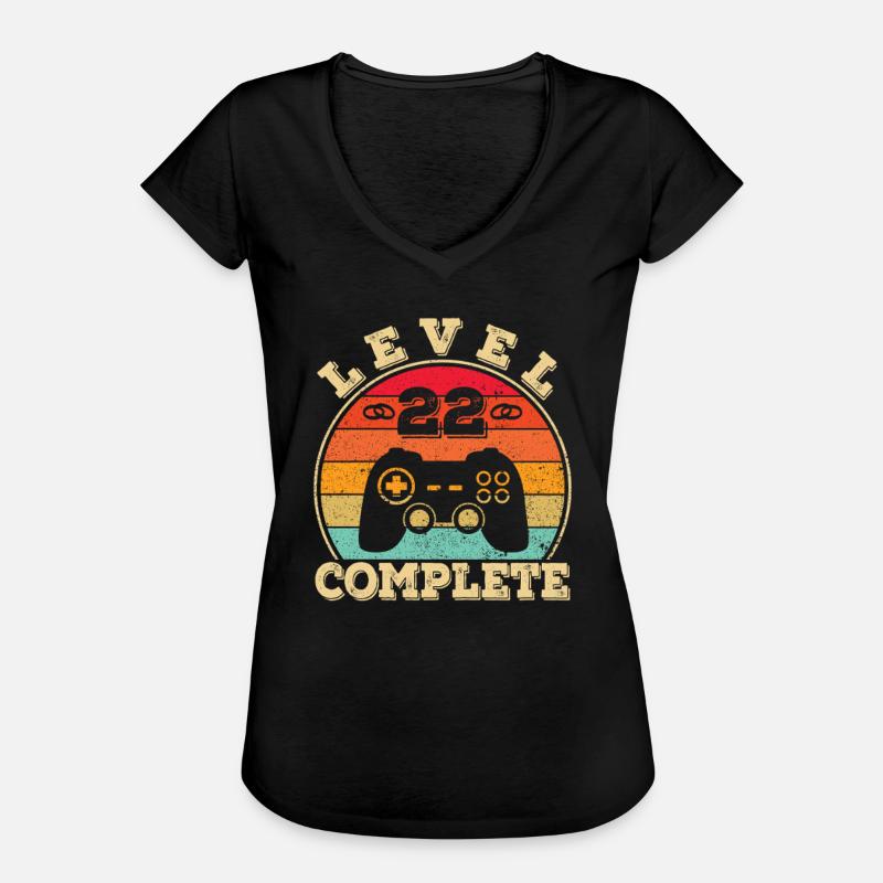 22 års bryllupsdag 22 års ægteskab Bronze bryllupsdag - Dame vintage T-shirt - sort