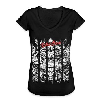 Sanglier moderne à la mode phacochère - T-shirt vintage Femme - noir - Devant - Danielle (179cm)