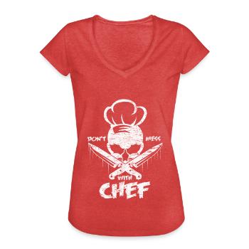 chef - Women's Vintage T-Shirt - heather red - Front - Danielle (179cm)