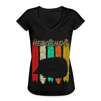 Igel - Frauen Vintage T-Shirt - Schwarz - Vorne