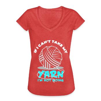 tricot - T-shirt vintage Femme - rouge chiné - Devant - Danielle (179cm)