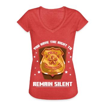 police - Women's Vintage T-Shirt - heather red - Front - Danielle (179cm)