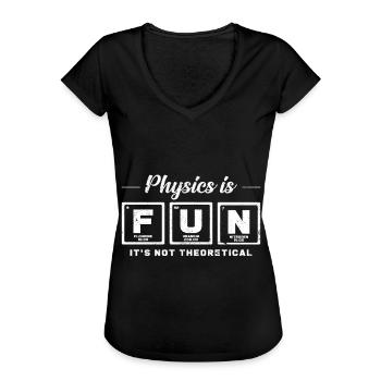 Physik Lustig Spruch Perioden System Cool Geschenk - Frauen Vintage T-Shirt - Schwarz - Vorne - Danielle (179cm)