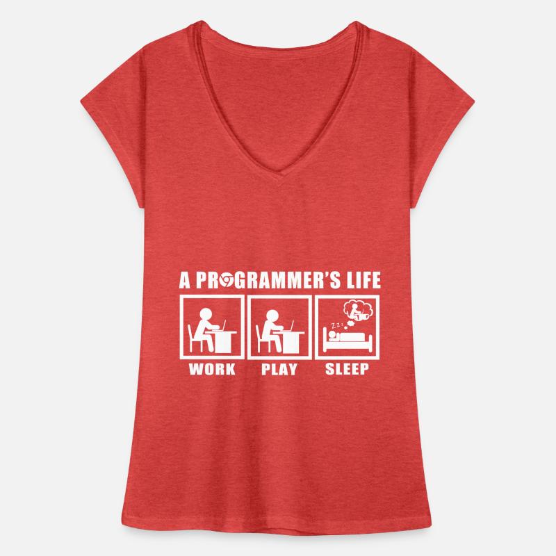 Das Leben eines Programmierers Spruch Geschenkidee Frauen Vintage T-Shirt