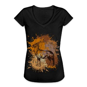 Antelope wildlife africa safari savanna hunting - Women's Vintage T-Shirt - black - Front - Danielle (179cm)