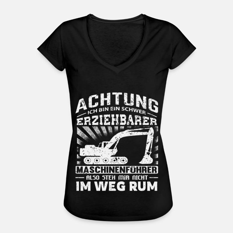 Lustiges Baggerfahrer Bagger Baggerführer baggern - Frauen Vintage T-Shirt - Schwarz