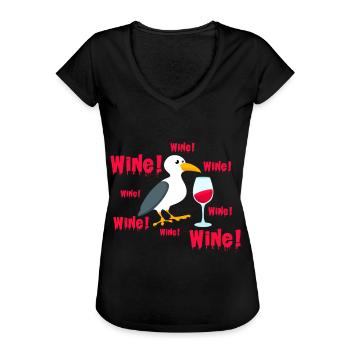 seagulls - Women's Vintage T-Shirt - black - Front - Danielle (179cm)