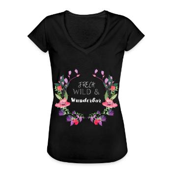 Méchant et sauvage et merveilleux - T-shirt vintage Femme - noir - Devant - Danielle (179cm)