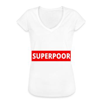 Pauvre drôle cadeau anniversaire riche - T-shirt vintage Femme - noir - Devant - Danielle (179cm)