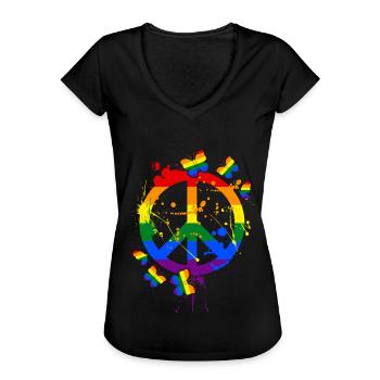 LGBT - Frauen Vintage T-Shirt - Schwarz - Vorne