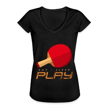 tennis de table - T-shirt vintage Femme - noir - Devant - Danielle (179cm)