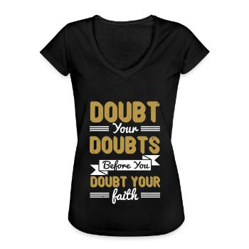 Christian - Women's Vintage T-Shirt - black - Front - Danielle (179cm)