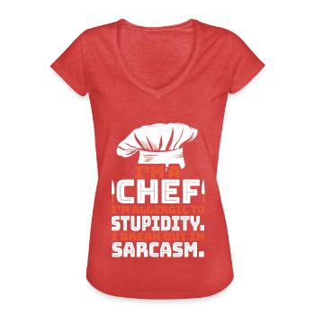 chef - Women's Vintage T-Shirt - heather red - Front - Danielle (179cm)
