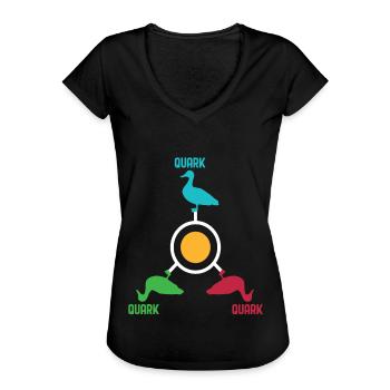Lustiges Orbiting Quarks Duck Pun Quark Geschenk - Frauen Vintage T-Shirt - Schwarz - Vorne