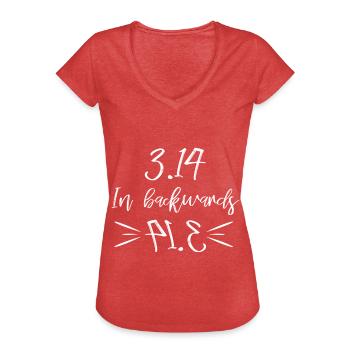 science - Women's Vintage T-Shirt - heather red - Front - Danielle (179cm)