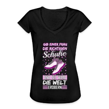 Frauen Fussball Frauenfussball Geschenk Team - Frauen Vintage T-Shirt - Schwarz - Vorne