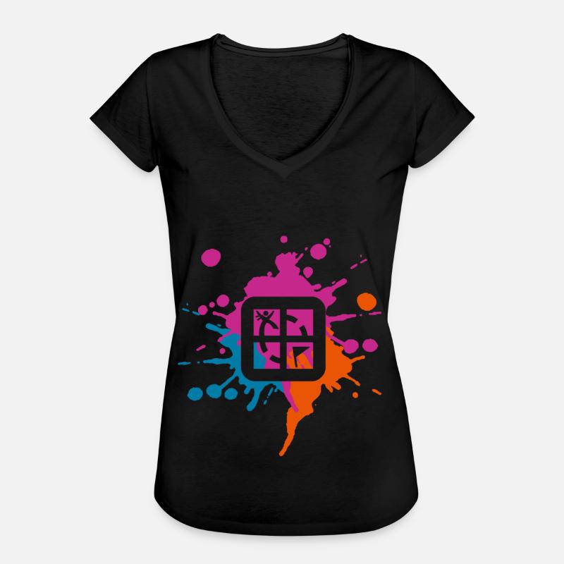 Geocaching colored blob - Women's Vintage T-Shirt - black