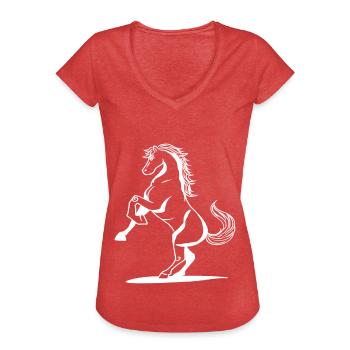 Cheval poulain poulain poulain poney étalon sang froid - T-shirt vintage Femme - rouge chiné - Devant - Danielle (179cm)