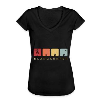 Klangkörper Chor Orchester Retro - Frauen Vintage T-Shirt - Schwarz - Vorne - Danielle (179cm)