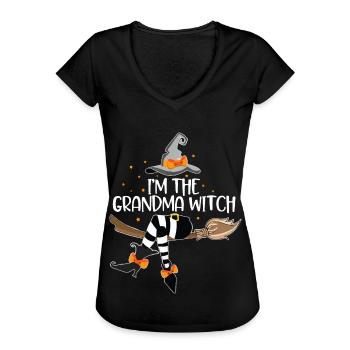 Ik ben de oma-heks - Vrouwen Vintage T-shirt - zwart - Voor