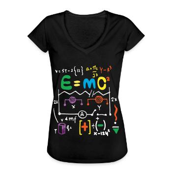 Formule de relativité physique - T-shirt vintage Femme - noir - Devant - Danielle (179cm)