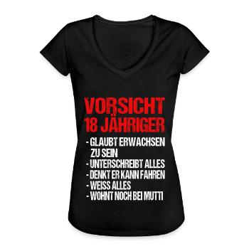 18 Jahre 18 Geburtstag Geschenk - Frauen Vintage T-Shirt - Schwarz - Vorne - Danielle (179cm)