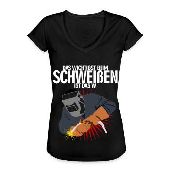 Schweißer Schweißen und Scheißen Spruch - Frauen Vintage T-Shirt - Schwarz - Vorne