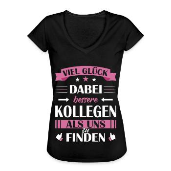 Abschiedsgeschenk Kollegin - Mitarbeiter Abschied - Frauen Vintage T-Shirt - Schwarz - Vorne - Danielle (179cm)