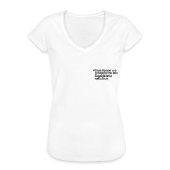 Kann Spuren von Katzenhaaren Hundehaaren aufweisen - Frauen Vintage T-Shirt - Schwarz - Vorne - Danielle (179cm)